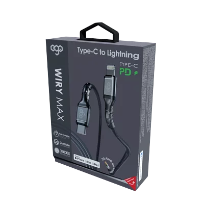 EGO TYPE-C to LIGNTNING CABLE PD 20CM - BLACK