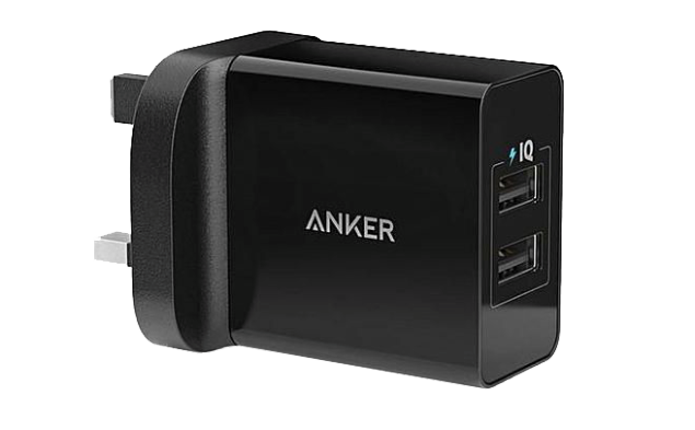 Anker Duvar Sarj 24W 2-Port USB -Siyah